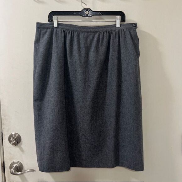 Pendleton Womens Gray 100% Virgin Wool Lined Skirt With Pockets Sz LG/XL - Picture 3 of 11